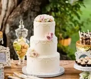 Wedding Cake with Beautiful Decorations