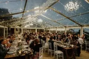 Wedding Couple with Beautiful Floral Arrangements