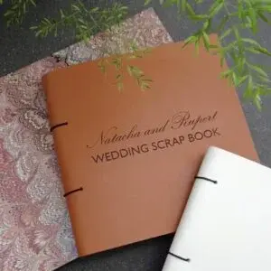 Personalized Leather Wedding Planner Scrapbook