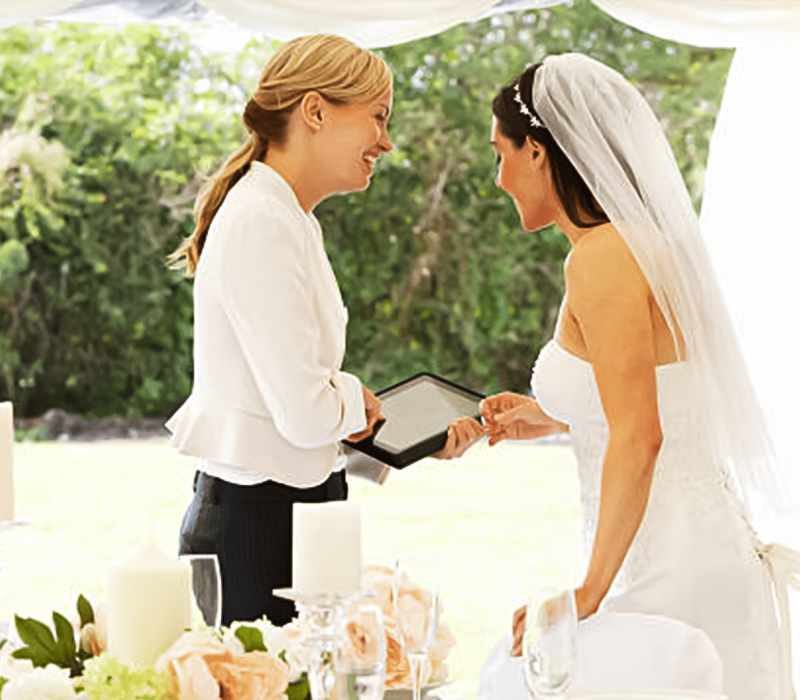 bride and wedding planner